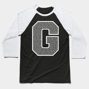 G White Baseball T-Shirt